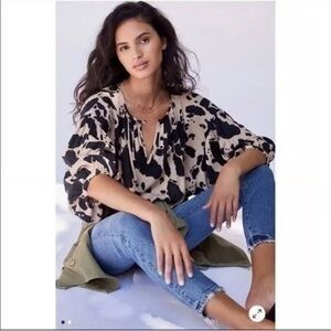 NWOT COREY LYNN CALTER Black Cow Print Top